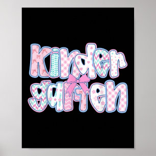 Preppy Kindergarten Teacher Team Bow Back To Schoo Poster