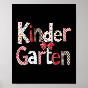 Preppy Kindergarten Teacher Team Bow Back To Schoo Poster