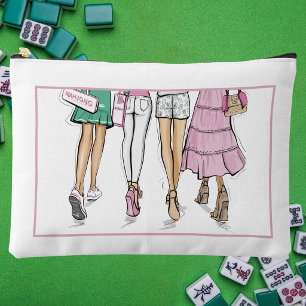 Preppy Ladies Who Mahjong Custom Mahjong Tile Accessory Pouch