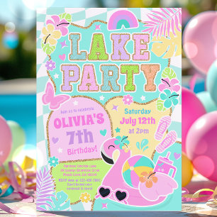 Preppy Lake Birthday Party At The Lake Summer Invitation