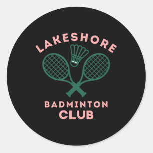 Preppy Lakeshore Badminton Club Cute Graphic Classic Round Sticker