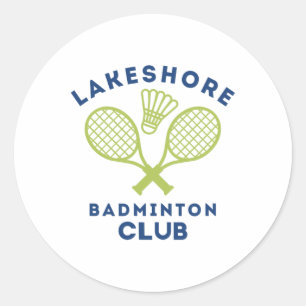 Preppy Lakeshore Badminton Club Cute Graphic  Classic Round Sticker