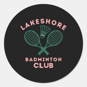 Preppy Lakeshore Badminton Club Cute Graphic Classic Round Sticker