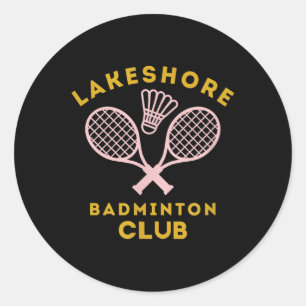 Preppy Lakeshore Badminton Club Cute Graphic Classic Round Sticker
