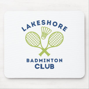 Preppy Lakeshore Badminton Club Cute Graphic Mouse Pad