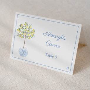 Preppy Lemon Tree Wedding Shower Place Card