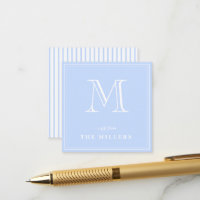 Preppy Light blue & white Monogram Gift Tags