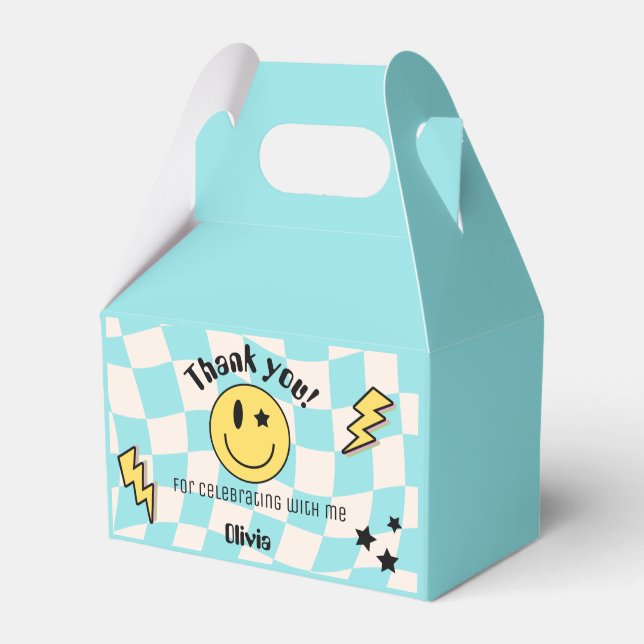 Preppy Light Blue Y2K Retro Birthday Favour Box (Front Side)