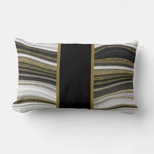 Preppy Liquid Marble Geometric Pattern  Lumbar Cushion