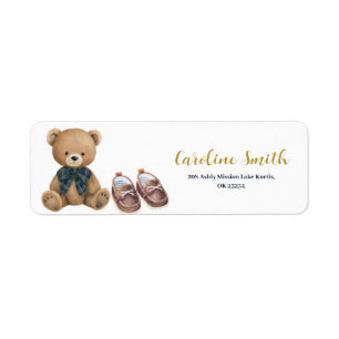 Preppy little gentleman Baby Shower Address Label Return Address Label