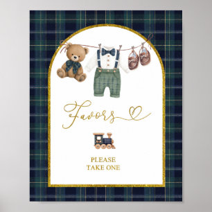 Preppy little gentleman Baby Shower Favours Poster
