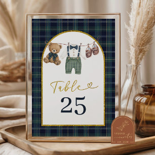Preppy little gentleman Baby Shower Table Number