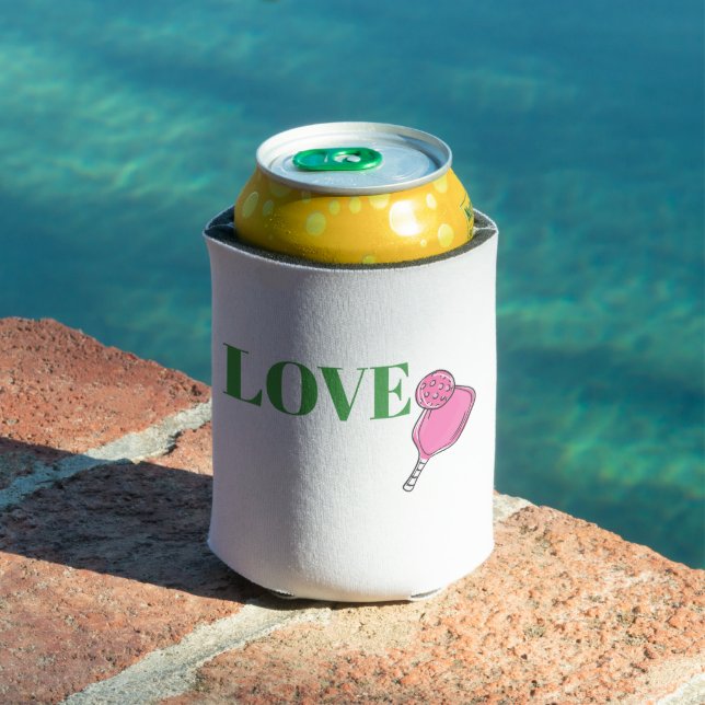 Preppy Love Pink Pickleball Can Cooler (In Situ Pool)