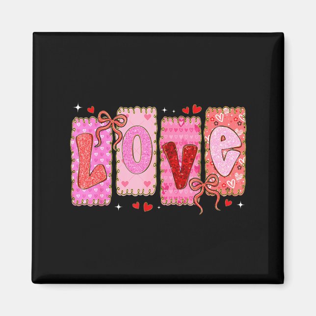 Preppy Love Valentine Nk Coquette Bow Girl Women K Magnet (Front)