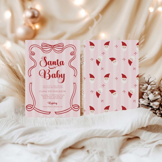 Preppy Loveshack Santa Baby Baby Shower  Invitation (Creator Uploaded)
