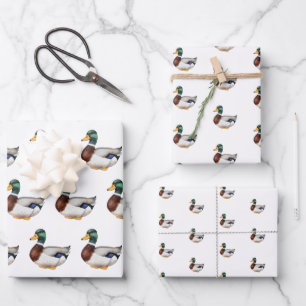 Preppy Mallard Duck Wrapping Paper Sheet