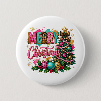 Preppy Merry Christmas 6 Cm Round Badge