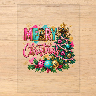 Preppy Merry Christmas Acrylic Invitations