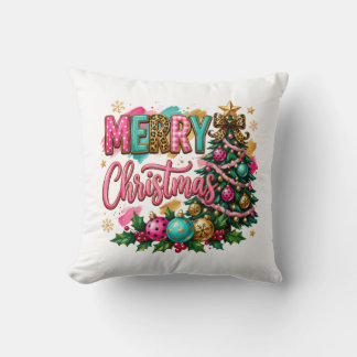 Preppy Merry Christmas Cushion