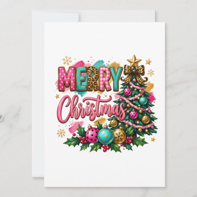 Preppy Merry Christmas Invitation (Front)