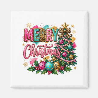 Preppy Merry Christmas Magnet