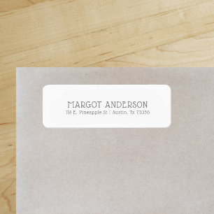 Preppy Modern Cheerful   Grey Return Address Label