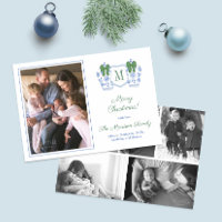 Preppy Monogram Chinoiserie Family Photo Collage