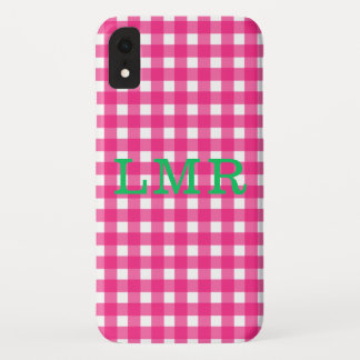 Preppy Monogram Gingham IPhone XR Case