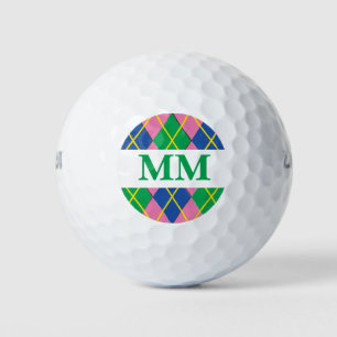 Preppy Monogram Initial  Golf Balls