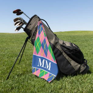 Preppy Monogram Initial  Golf Towel