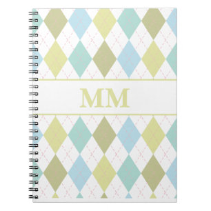 Preppy Monogram Initial  Notebook