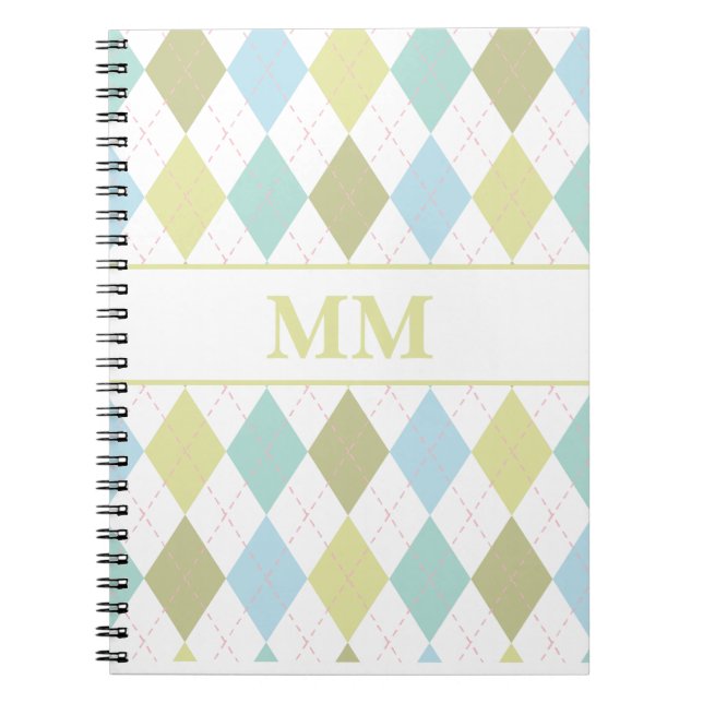 Preppy Monogram Initial  Notebook (Front)