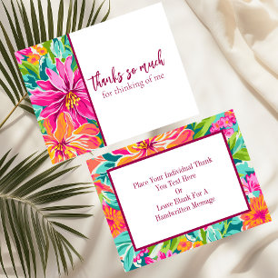 Preppy Multiclored Floral Thank You Card