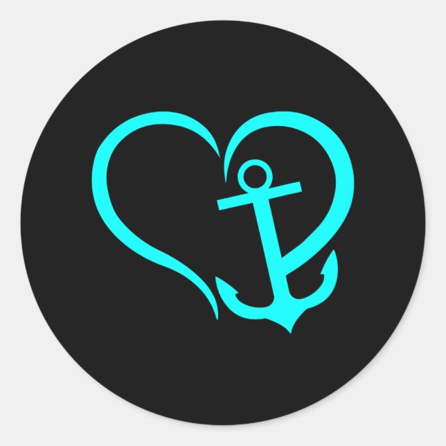 Preppy Nautical Anchor for Sailors Boaters & Classic Round Sticker (Front)