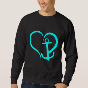 Preppy Nautical Anchor For Sailors Boaters & Yach Sweatshirt