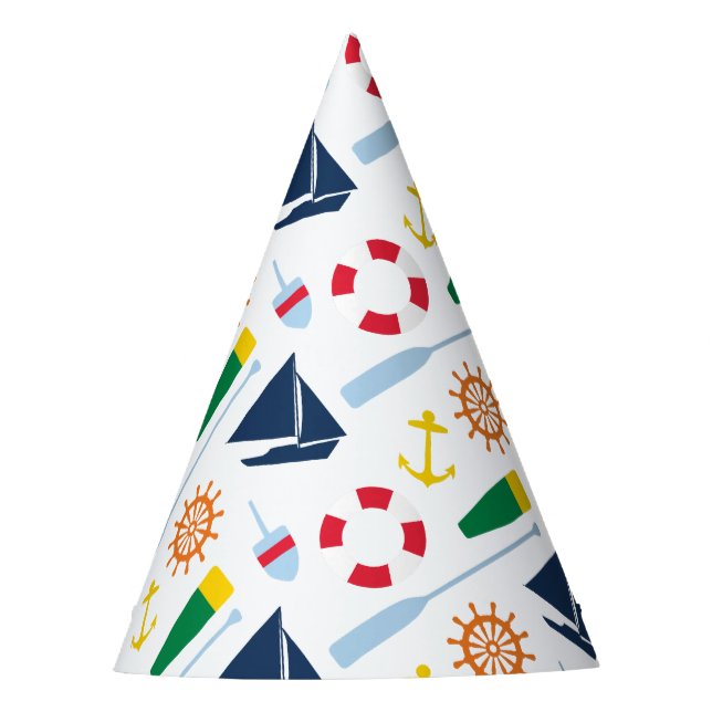 Preppy Nautical Birthday Party Party Hat (Front)