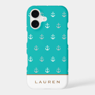 Preppy Nautical Blue And White Monogram