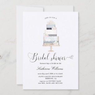 preppy nautical floral cake Bridal Shower