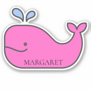 Preppy Nautical Pink and Blue Whale Personalised