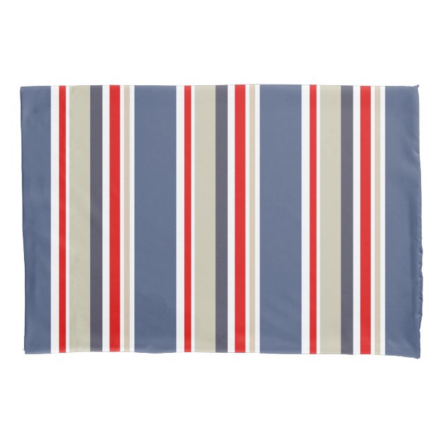 Preppy Nautical Striped Pattern Pillowcase (Front)