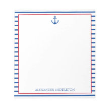 Preppy Nautical Stripes and Anchor Personalised