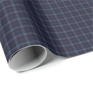 Preppy Navy Blue Tartan Wrapping Paper