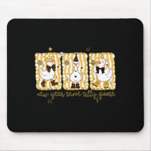 Preppy New Year Same Silly Goose Coquette Bow Happ Mouse Pad