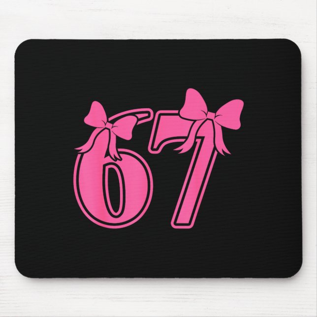 Preppy Nk Coquette Bow Lace 67 Six Seven Meme Wome Mouse Pad (Front)