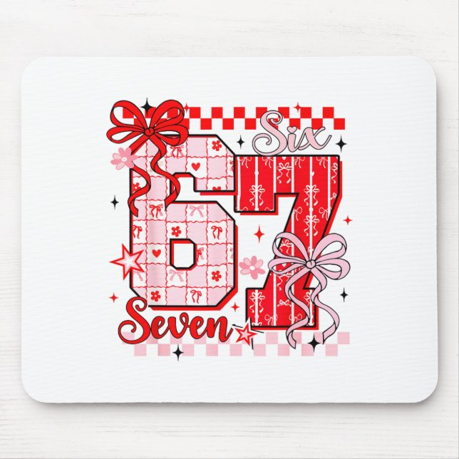 Preppy Nk Valentine 67 Six Seven Meme Valentines D Mouse Pad (Front)