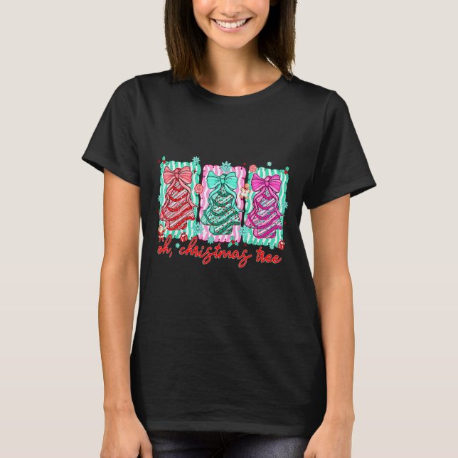 Preppy Oh Christmas Tree Funny Xmas Cakes Retro Co T-Shirt (Front)