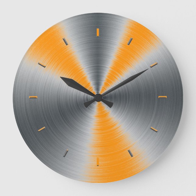 Preppy Orange Tone Colour Matching Large Clock (Front)