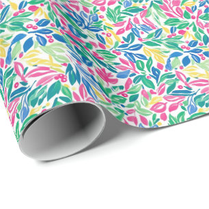 Preppy Palm Beach Christmas Holly Wrapping Paper