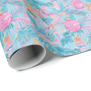 Preppy Palm Beach Christmas Trees & Ornaments Wrapping Paper