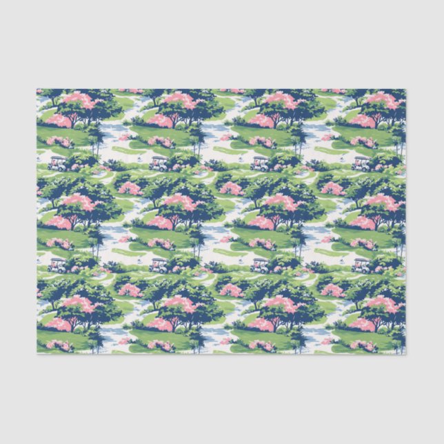 Preppy Palm Beach Golf Tissue Paper (Front)